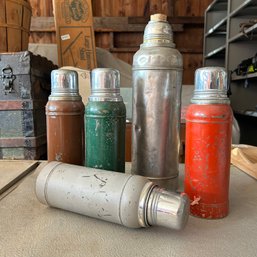 Wow! Vintage STANLEY Super Vac Thermos Lot! Cork Stopper Stanleys (garage)