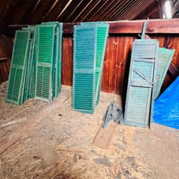 Vintage Green Wooden Shutters (Barn, Upper Level)