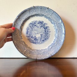 Antique PODMORE WALKER & CO Blue Transferware Plate (DR)