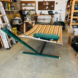 15' Long Hammock Stand With Bliss Hammock And Pillow (Garage)