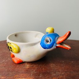Adorable Vintage Ceramic Lusterware Coloful Duck Cup (Pod)