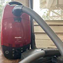 Vintage Miele Red Canister Vacuum Model S 514 (porch)