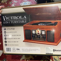 Cool! Victrola 6 In 1 Turntable, CD, Cassette Player, Radio With Bluetooth (Bsmt)