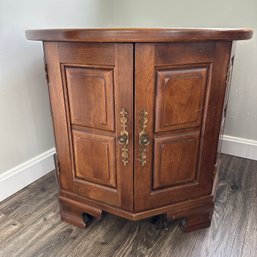 Round Top Two-Door Cabinet Side Table (Porch)