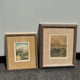 Pair Of Framed Signed Wallace Nutting Artwork (Garage)