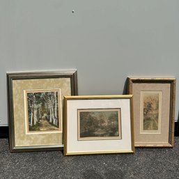 Trio Of Framed Signed Wallace Nutting Artwork (Garage)