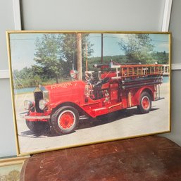 Old Town Of Alton, NH Fire Truck Framed Photo In Gold Frame (Pod)