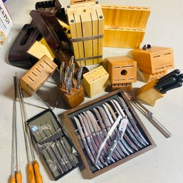 Large Lot Of Cutco & Saladmaster Knives, Skewers And Knife Blocks (BSMT)