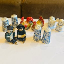 5 Sets Of Vintage Salt & Pepper Shakers - Chickens, Elephants & More! (EF - LR2)