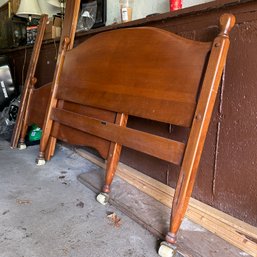 Vintage Full Size Wooden Bed By Russell T Hatch Co Furniture, Boston, MA (garage **33304)
