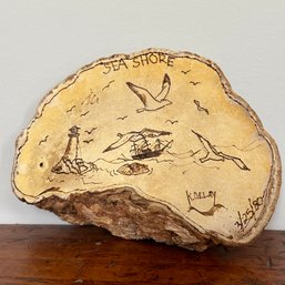 Unique Vintage Boat Scene On Mushroom (KR)