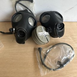 Two Israeli Civilian Gas Masks With NATO Filters & Drinking Tube (IS)