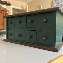 Green Painted Wooden Cubby Box (BR2)