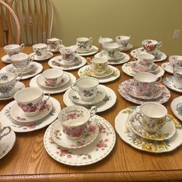 Huge Collection Of Vintage Teacups, Saucers, And Dessert Plates (DR)