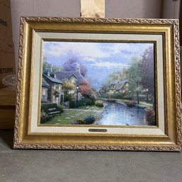 Gorgeous Framed THOMAS KINKADE Painting With Certificate (bsmt)