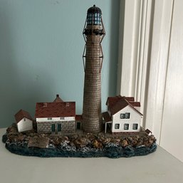 Harbor Lights 'Boon Island' Lighthouse Sculpture, Signed (office)