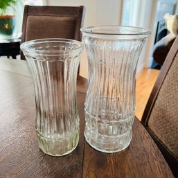 Pair Of Glass Vases (Dining Room)