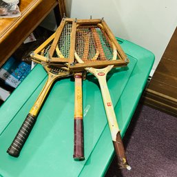 Set Of Three Vintage Tennis Rackets (entry)