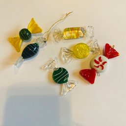 Lot Of 6 Vintage Glass Candy Ornaments (EF - LR2)