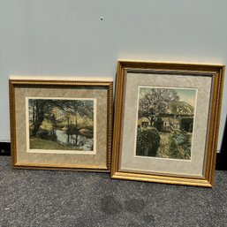 Pair Of Framed Signed Wallace Nutting Artwork (Garage)