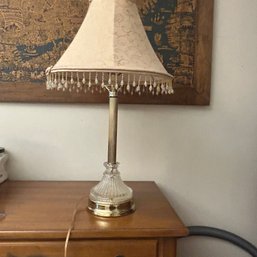 Lovely Vintage Table Lamp With Tassel Shade (bsmt)
