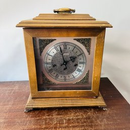 Vintage Oak Bulova Clock With Key (Garage)