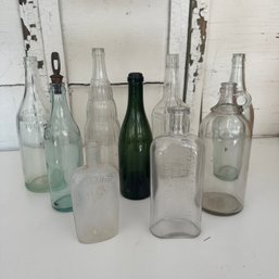 Assorted Vintage Glass Bottles, One Chip (KB)