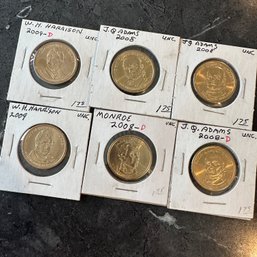 Six Presidential Dollar Coins (IS)