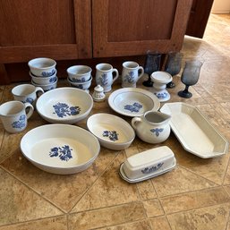 Vintage Pfaltzgraff Yorktown Dishes, Incl. Stemware, S&P, And More(LR)