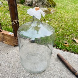 Large Clear Glass Bottle With Cork