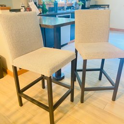 Pair Of Fabric Counter Stools By Trica, Inc. (*62343*) - Kitchen