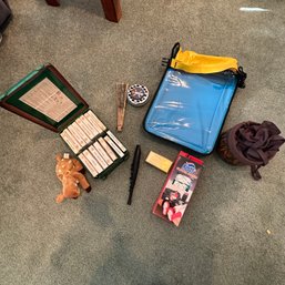 Miscellaneous Lot Including Vintage First Aid Kit With Contents, Unique Purse, And More  (LR)