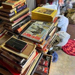 Books, Vintage WWI Magazines, National Geographic (mid-basement)