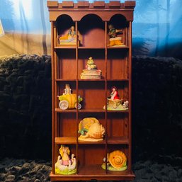 Vintage Franklin Mint Fairy Tale Surprises Porcelain Collection With Wood Shelf (Orange Bin)