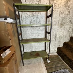 Vintage Green Metal Shelf (BSMT)