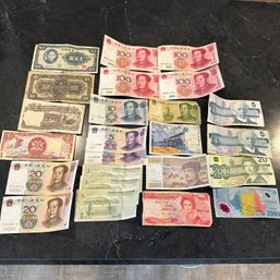 Large Lot Of Foreign Paper Money (IS)