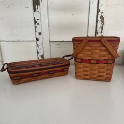 Pair Of Longaberger Baskets Incl. CRISCO Celebration Basket (KB)