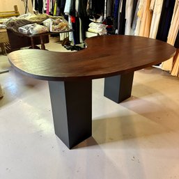 Stunning 4' Thick Solid Mahogany Topped Desk Made By Diane Jackson Cole, 1974 (BSMT)