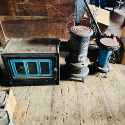 Assortment Of Vintage Metal Stoves And Heaters (Zone 3)