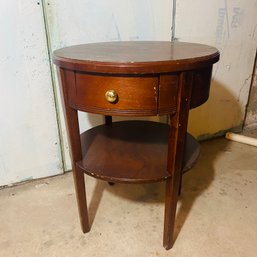 Small Round End Table With Drawer, Surface Wear Noted (*62348*) - BSMT