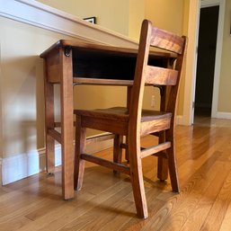 Rustic Vintage Wooden Children's Desk & Chair (Entry)