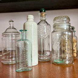 Mixed BOTTLE LOT: George Washington Bottle, MR PEANUT Jar, Stoneware Bottle, & More (b1)