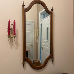 Large Vintage Wooden Wall Mirror By Carolina Mirror Co (Entry)