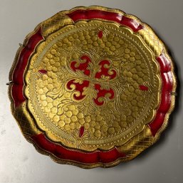 Red And Gold Toned Plate Made In Italy (BSMT)