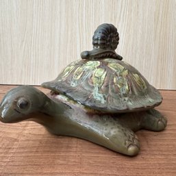 Adorable Vintage Royal Haegar Turtle & Snail Trinket Dish, Repaired (OA)