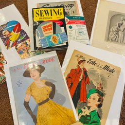 Mixed Lot Of Vintage Sewing Magazines, Le Petit French Magazines  Vintage Kids Bday Cards (EF - LR2)