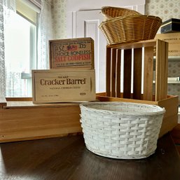 Wooden Boxes, Baskets, And Crates! (b1)