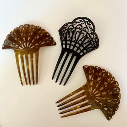 Trio Of Vintage Hair Comb Pins (FR)