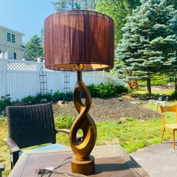 Funky Wood Infinity Base Lamp With Double Shade (Garage)