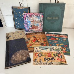 Assorted Vintage Scrapbooks & Coloring Books (OA)